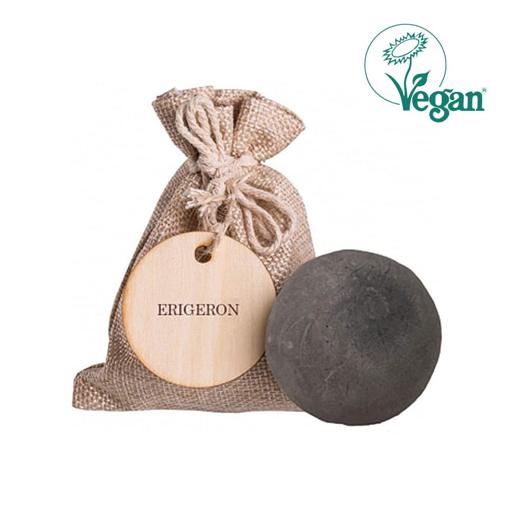 [ERIGERON] All In One Vegan Shampoo Ball Black Charcoal-115g | Vegan, Solid shampoos