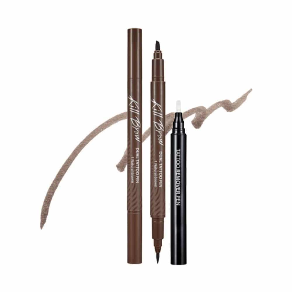 KILL BROW DUAL TATTOO PEN SET 01 NATURAL BROWN