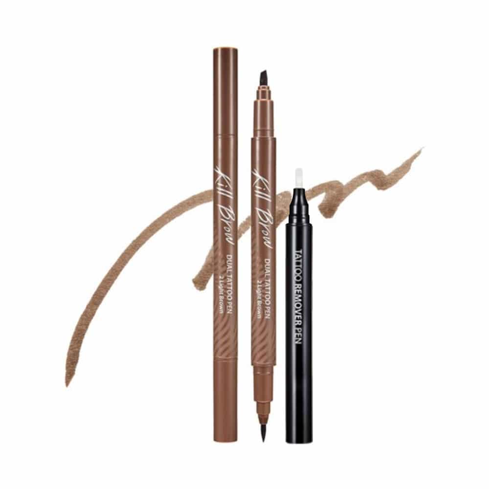 KILL BROW DUAL TATTOO PEN SET 02 LIGHT BROWN