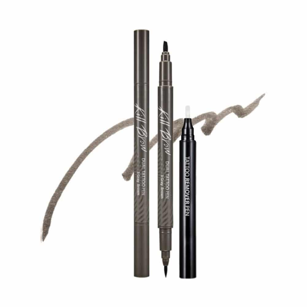 [CLIO] Kill Brow Dual Tattoo Pen Set 03 Gray Brown-0.3g