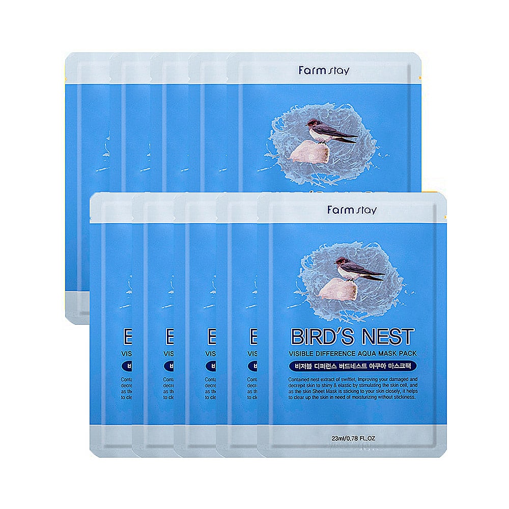 [Farmstay] Visible Difference Bird's Nest Aqua Mask Pack 10ea