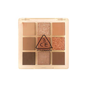 3CE Multi Eye Color Palette Butter Cream featuring 9 warm baked brown shades for soft, romantic eye looks.