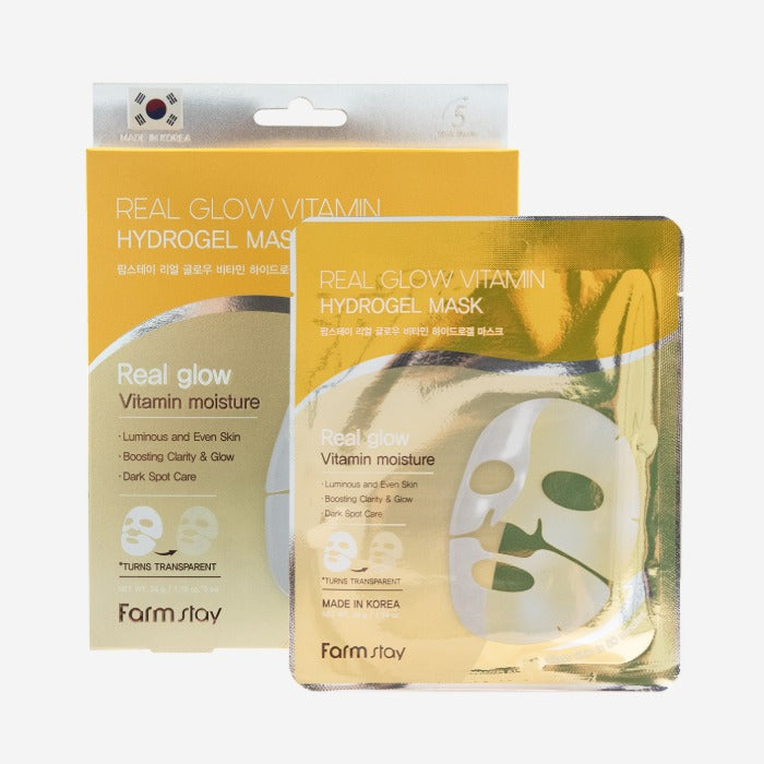 Farmstay Real Glow Vitamin Hydrogel Mask 1 Box (5 Sheets)