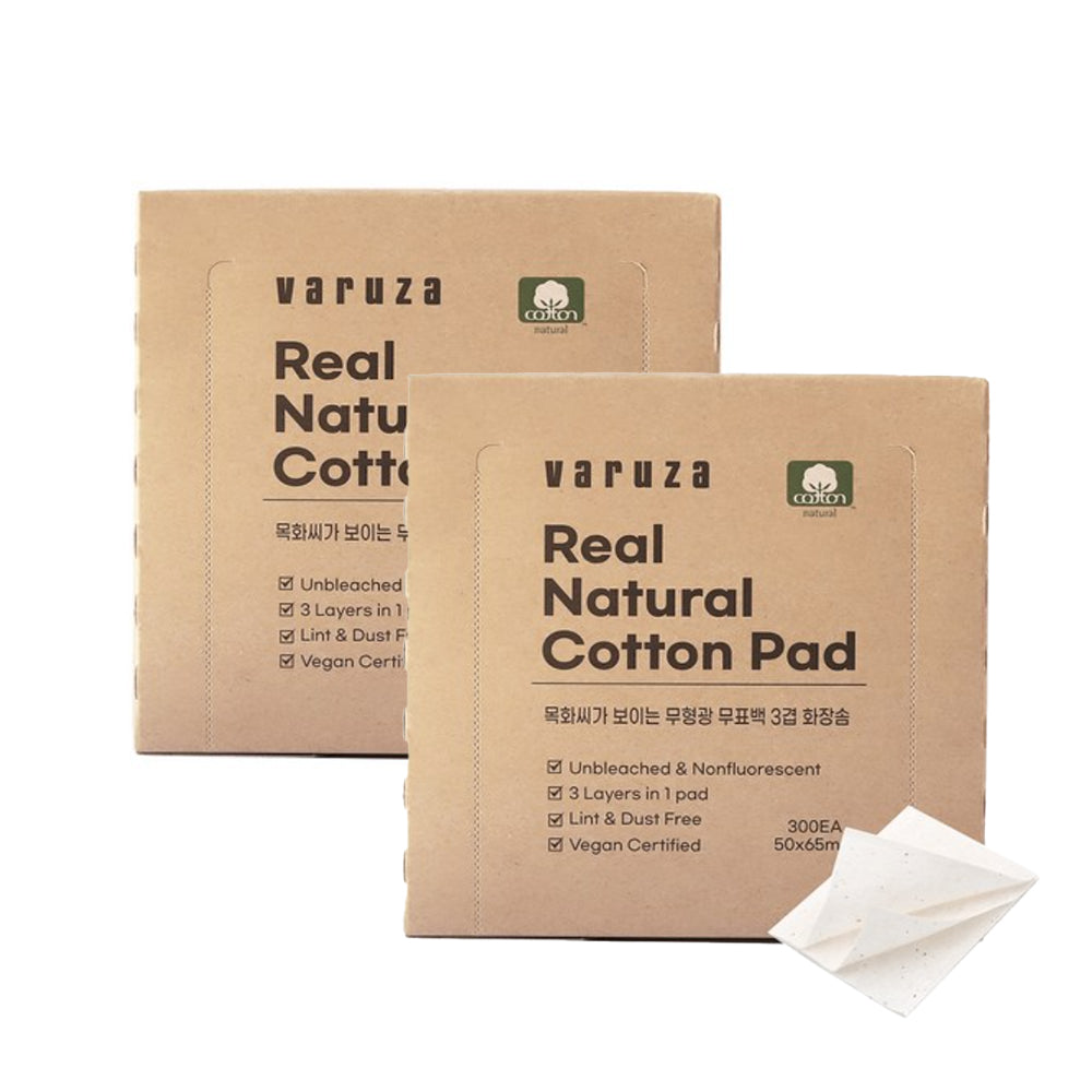 Varuza Real Natural Cotton Pads-300ea X 2