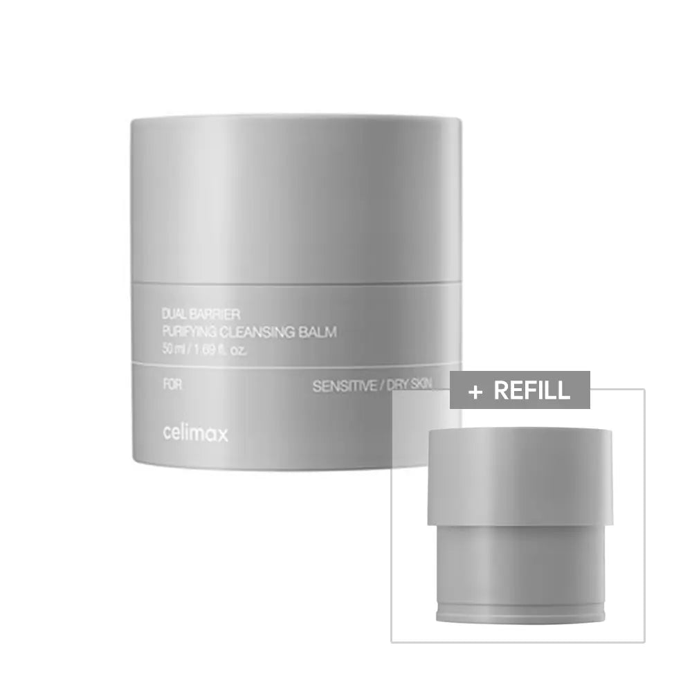 celimax Dual Barrier Purifying Cleansing Balm 50ml + Refill 50ml – Gentle Makeup Remover for Sensitive Skin