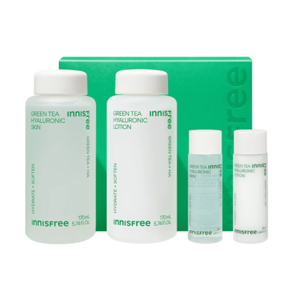 [innisfree] New Green Tea Hyaluronic Acid Skincare Set