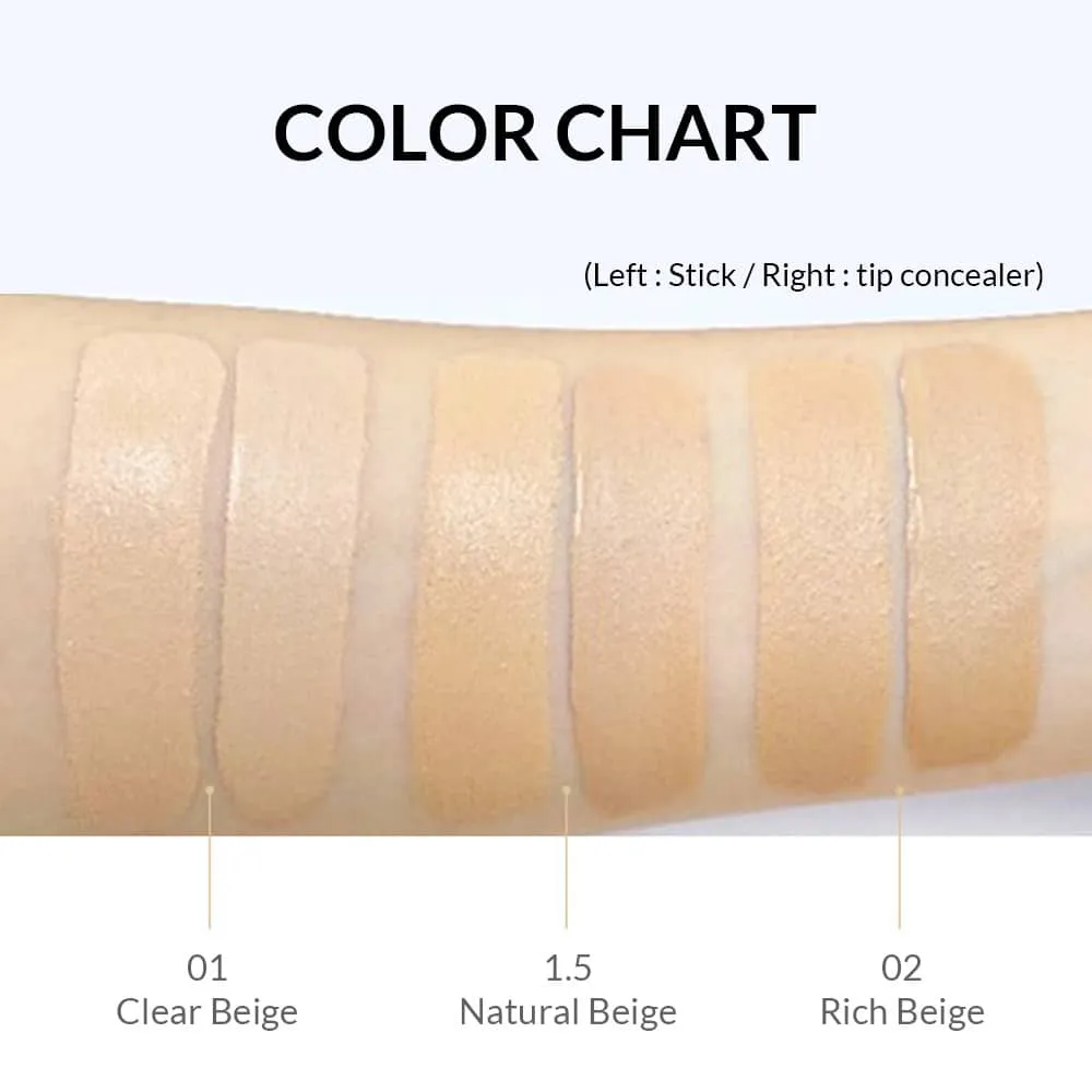 the SAEM Cover Perfection Ideal Concealer Duo Color Chart