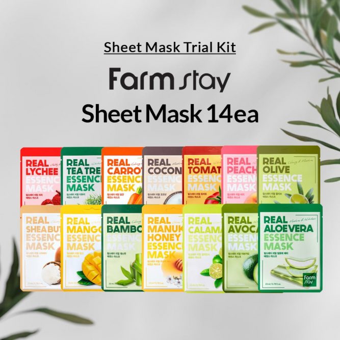 Farmstay Real Essence Mask Trial Kit-14types
